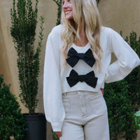 Cream Bow Sweater