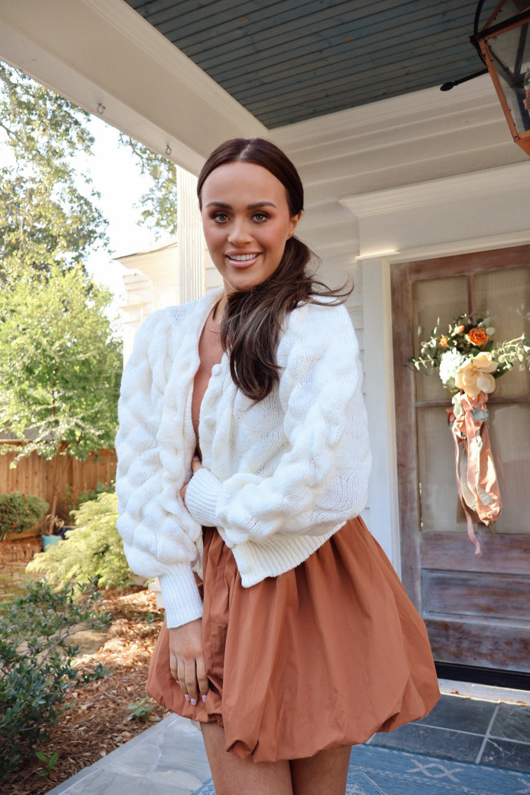 Ivory Textured Cardigan