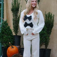 Cream Bow Sweater