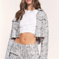 Disco Only Shacket, Silver