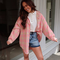 Bring on the Spring Flannel, Pink Plaid Jacket